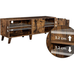 Songmics Vasagle Tv Cabinet For Tvs Up To 60 Inches, Tv Stand With 2 Doors, Adjustable Shelves, Tv Table, For Living Room, Dinning Room - thumbnail 4