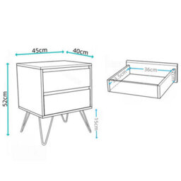 Cream Modern 3 Drawers Bedside Table With Nightstand Bedroom Furniture Storage - thumbnail 2