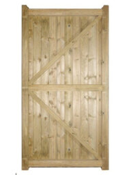 Cannock Gates Drayton Square Top Mid High Single Gate - Pressure Treated Scandinavian Redwood - W750 X H1500 mm - thumbnail 4