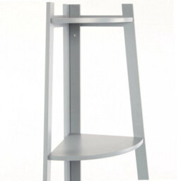 5 Level Corner Ladder Shelf Bookcase Display Bookshelf Unit White Grey Shelving Grey - thumbnail 4