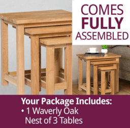 Hallowood Furniture Waverly Oak Nest Of 3 Tables - thumbnail 7