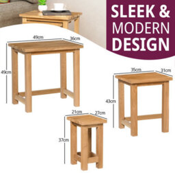 Hallowood Furniture Waverly Oak Nest Of 3 Tables - thumbnail 2