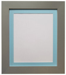 Frames By Post Metro Dark Grey Frame With Blue Mount For Image Size A3