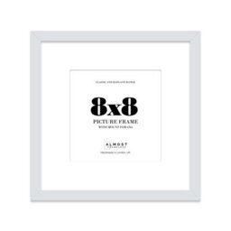 "8X8"" Light Grey Picture Frame - 8X8"" Square Frame With 6X6"" Mount For 8X8""/6X6"" Pictures Luxurious Style Room Decor, 1 Pack" - thumbnail 1