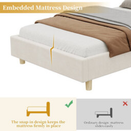 Single Upholstered Platform Bed With Storage Headboard, Usb, Type-C And Reading Light - thumbnail 9