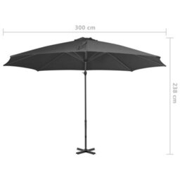 Walplus Cantilever Garden Parasol With Aluminium Pole Anthracite 300 Cm - thumbnail 8