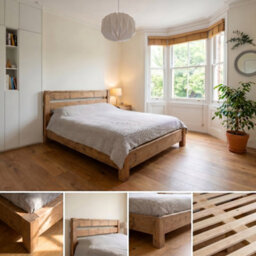 Chelsea King Bed Frame 30Cm High  / Chunky Solid Rustic Pine Bed With Headboard - thumbnail 8