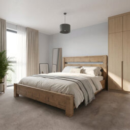 Chelsea King Bed Frame 30Cm High  / Chunky Solid Rustic Pine Bed With Headboard - thumbnail 3