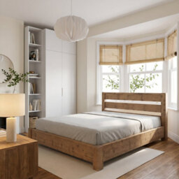 Chelsea King Bed Frame 30Cm High  / Chunky Solid Rustic Pine Bed With Headboard - thumbnail 5