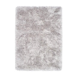 Silver Shaggy Rug, Anti-Shed Plain Rug, Modern Luxurious Rug For Bedroom, Living Room, & Dining Room-160Cm X 230Cm - thumbnail 1