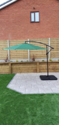 Signature Weave 3M Banana Cantilever Parasol Sun Shade Umbrella Green Canopy - thumbnail 4