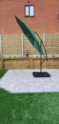 Signature Weave 3M Banana Cantilever Parasol Sun Shade Umbrella Green Canopy - thumbnail 2
