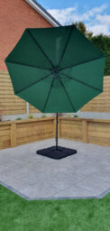 Signature Weave 3M Banana Cantilever Parasol Sun Shade Umbrella Green Canopy - thumbnail 3