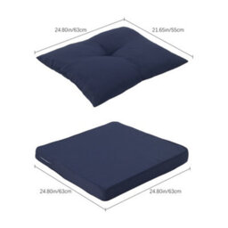 Thehotsale 2Pcs Outdoor Tear Resistant Deep Seat And Backrest Cushion Set For Patio Furniture, Chair Couch Swing In Dark Blue - thumbnail 7