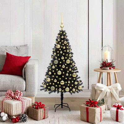 Vidaxl Christmas Tree With 150 Leds With Stand Black 120 Cm Pvc - image 1