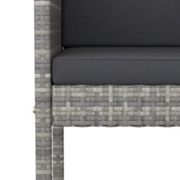 Berkfield 5 Piece Garden Bar Set With Cushions Grey Poly Rattan - thumbnail 6