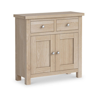 Farro Washed Oak Mini Sideboard Cabinet Fully Assembled - By Roseland Furniture - image 1