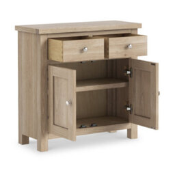 Farro Washed Oak Mini Sideboard Cabinet Fully Assembled - By Roseland Furniture - thumbnail 9