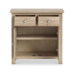 Farro Washed Oak Mini Sideboard Cabinet Fully Assembled - By Roseland Furniture - thumbnail 3