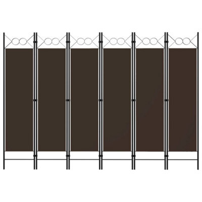 Vidaxl 6-Panel Room Divider Brown 240X180 Cm Room Dividers - image 1