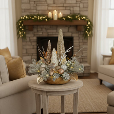 Champagne Grand Pre-Lit Christmas Centerpiece - image 1