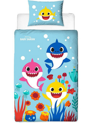 Baby Shark Rainbow Single Duvet Cover And Pillowcase Set - image 1