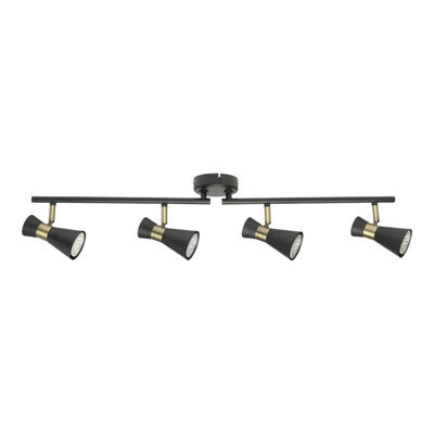 Luminosa Lighting Luminosa Eufo Ceiling Spotlight Bar Black, Gold Gu10 32W - image 1