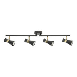 Luminosa Lighting Luminosa Eufo Ceiling Spotlight Bar Black, Gold Gu10 32W - thumbnail 1