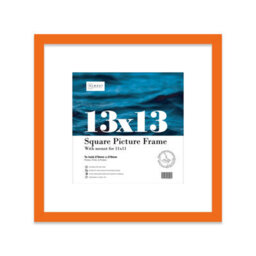 "13X13"" Orange Picture Frame - 13X13"" Square Frame With 11X11"" Mount For 13X13""/11X11"" Pictures Moderrn Style Thin Edge, 1 Pack" - thumbnail 1