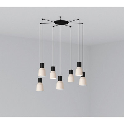 Luminosa Lighting Luminosa Kombo Cluster Pendant Ceiling Light Beige, E27