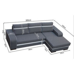 Corner Sofa Bed Finn With Storage Container Wooden Frame Sinuous Spring Wooden Legs 285X165X90Cm Graphite And White Right - thumbnail 4