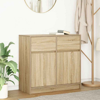 Vidaxl Sideboard With Drawer Sonoma Oak 80X34X76 Cm Engineered Wood - image 1