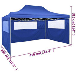 Berkfield Professional Folding Party Tent With 3 Sidewalls 3X4 M Steel Blue - thumbnail 9