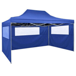 Berkfield Professional Folding Party Tent With 3 Sidewalls 3X4 M Steel Blue - thumbnail 1