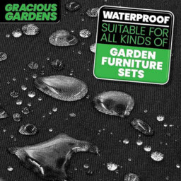 Gracious Gardens Round 190X80Cm Outdoor Patio Waterproof Garden Furniture Cover, Weatherproof Table & Chair Set Protector - thumbnail 3