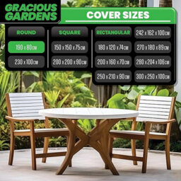 Gracious Gardens Round 190X80Cm Outdoor Patio Waterproof Garden Furniture Cover, Weatherproof Table & Chair Set Protector - thumbnail 4