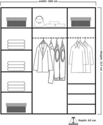 Sliding Wardrobes 4 u LTD Modern Mexico Sliding Wardrobe With Led Light & Trim Design Oak 200Cm - thumbnail 4