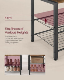 Songmics Vasagle Hall Tree With Bench And Shoe Storage, Hallway Coat Rack With Shoe Bench And 5 Storage Shelves, Vintage Brown Ink Black - thumbnail 7