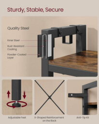 Songmics Vasagle Hall Tree With Bench And Shoe Storage, Hallway Coat Rack With Shoe Bench And 5 Storage Shelves, Vintage Brown Ink Black - thumbnail 5