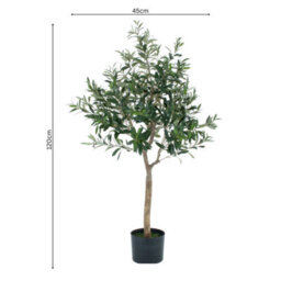 GreenBrokers Artificial Olive Tree With Real Wood Trunk, Premium Quality Natural Appearance, 4Ft/120 Cm - thumbnail 2