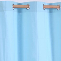 Homescapes Plain Blue Cotton Eyelet Curtains 137 X 182 Cm - thumbnail 3