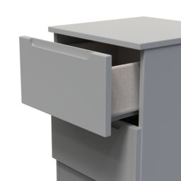 Messina Ready Assembled Matt Grey No Effect 2 Drawer Bedside Chest (H)495mm (W)370mm (D)390mm - thumbnail 3