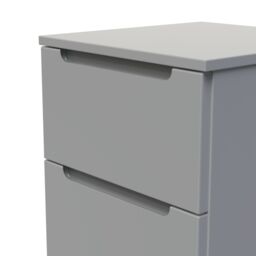Messina Ready Assembled Matt Grey No Effect 2 Drawer Bedside Chest (H)495mm (W)370mm (D)390mm - thumbnail 4
