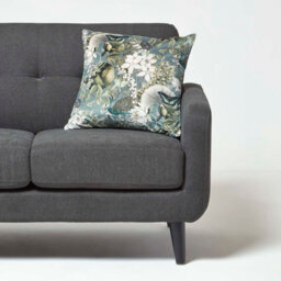 Homescapes Floral Butterfly Garden Grey Cushion 46 X 46 Cm - thumbnail 3