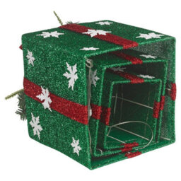 Urbn-Living Urbnliving Height 25Cm 3 Piece Green Light Up Led Gift Box Christmas Decorations Fireplace Display Xmas Decor - thumbnail 4