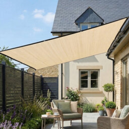 Outsunny Sun Shade Sail With Uv Protection 3 X 3.6 M Beige - thumbnail 9