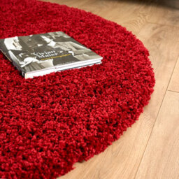 Bravich Red Thick Shaggy Circle Rug - California - 120Cm - thumbnail 8