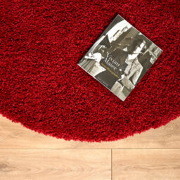 Bravich Red Thick Shaggy Circle Rug - California - 120Cm - thumbnail 5