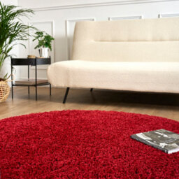 Bravich Red Thick Shaggy Circle Rug - California - 120Cm - thumbnail 7