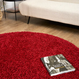 Bravich Red Thick Shaggy Circle Rug - California - 120Cm - thumbnail 6